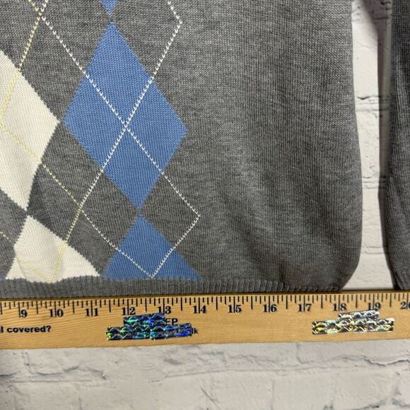 Academia Pullover Sweater Women Large Gray Lavander Diamond Silk Preppy Y2K - Picture 8 of 9